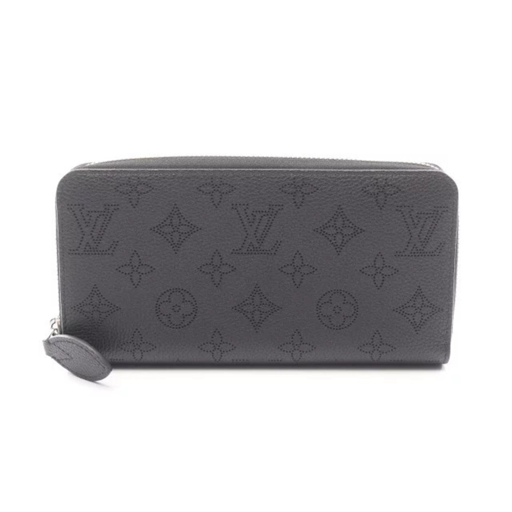 Louis Vuitton Zippy Wallet Mahina Noir Black Round Long Leather Black